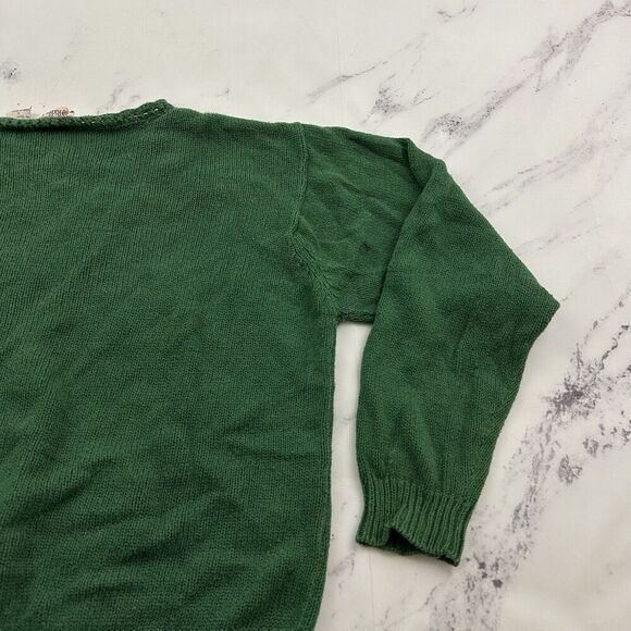 Huntington Ridge Womens Vintge 90s Cardigan Sweater Size L Green Floral Cottage - Picture 9 of 11